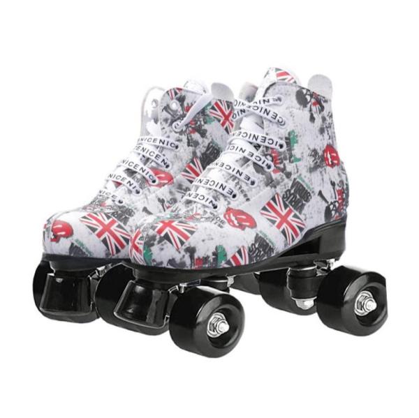 Quality Men's Classic Roller Skates Outdoor Roller Skate Premium Black Quad Rink Skates for sale