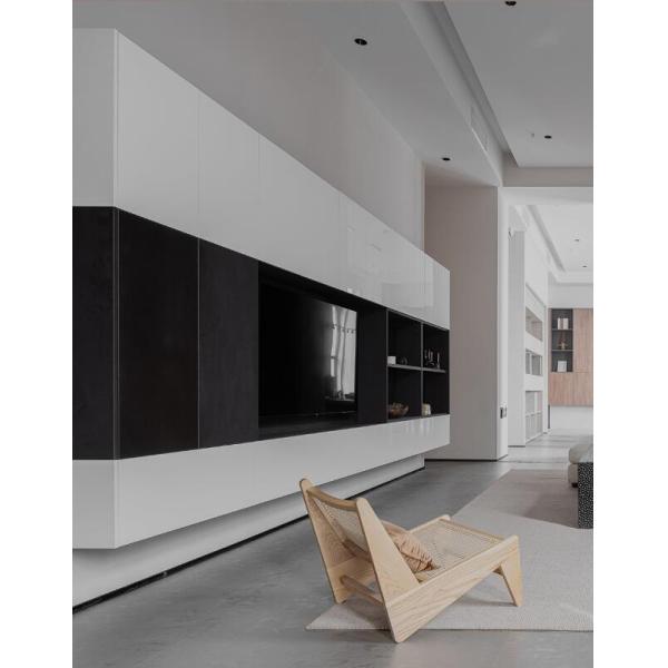 2.8m Omnipotent Living Room TV Shelves LED Wall Wood TV Cabinet With Fireplace Stuya