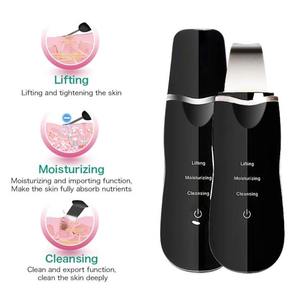 Ultrasonic Face Scraper Face Skin Sonophoresis Electric Face Cleanser