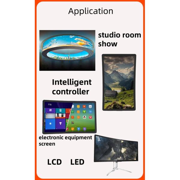 23.6 Inch Bendable Curved Touch Panel Scratch Resistant Industrial Touch Screen