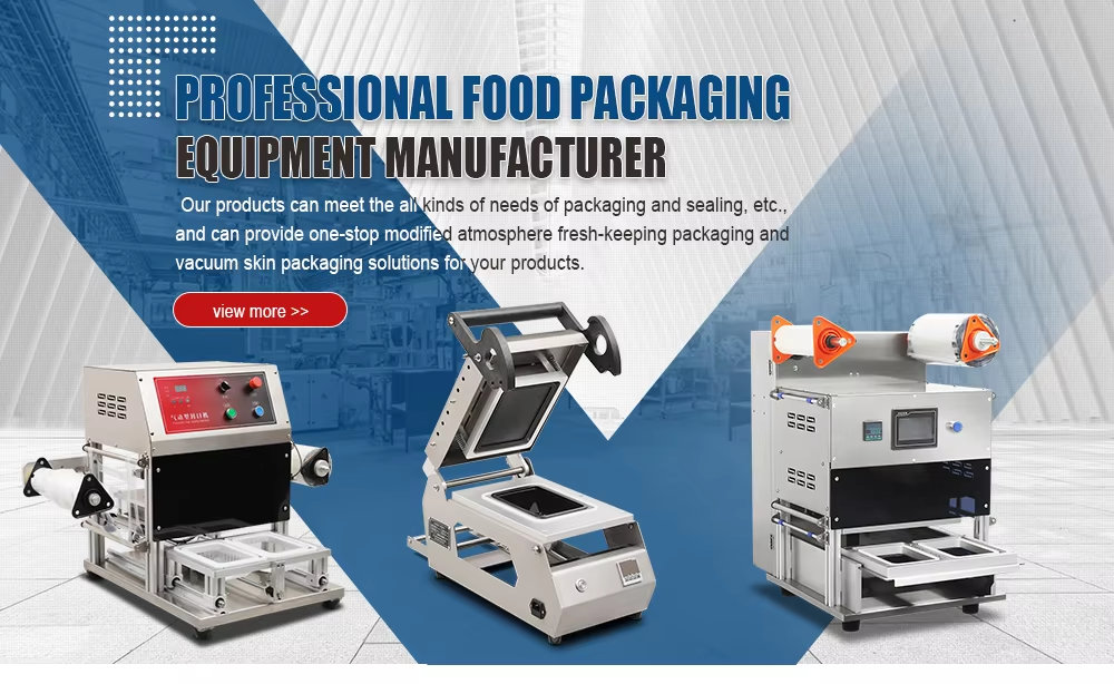 Full-Automatic Continuous Vacuum Skin Airflow Displacement Chain Plastic Tray Sealer DQ630AT-VS High Quality Tray Sealer Machine