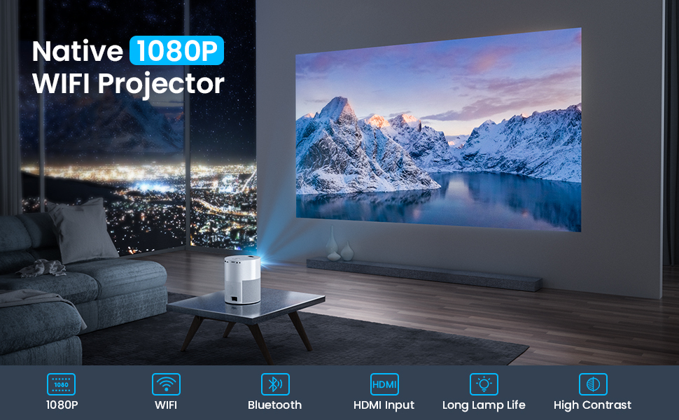 M1 Mini Full HD 1080P Android Projector Unique Cylindrical Projector with Carry Bag / Mini Tripod