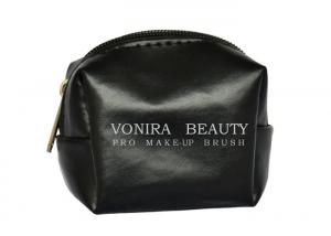 China Portable PU Leather Travel Makeup Brush Bag / Fake Leather Cosmetic Brush Bag wholesale