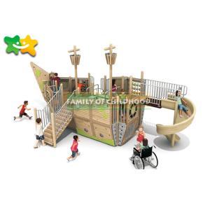 China Amusement Park Wooden Playground Slide Pirate Ship Style Strong Structure wholesale