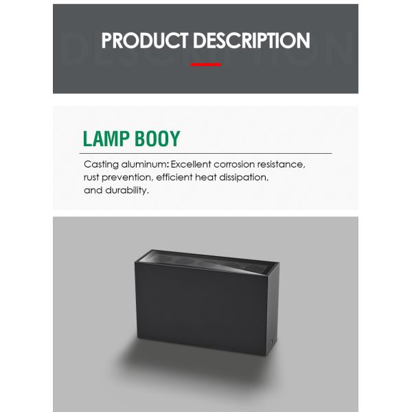 Deep Anti-glare Ceiling Line Lights IP65 Waterproof Aluminum Housing Up Down Wall Light Surface Mounted Decoration Wall Lamp