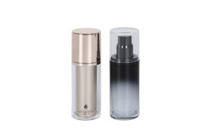China Clear Double Layer Arcylic Makeup Pump Bottle Base Foundation Packaging on sale