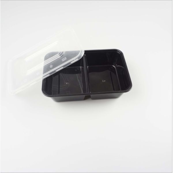 500ml 2 Compartment Takeaway Disposable Food Container With Lid
