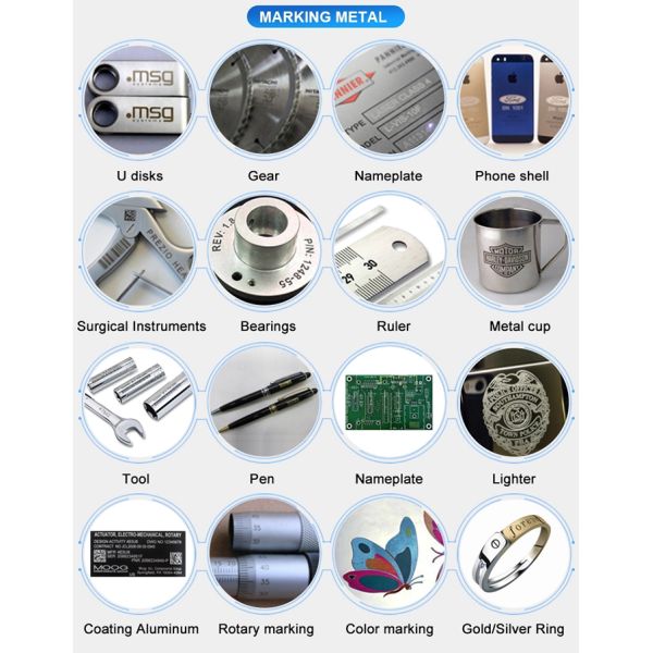 20W 30W 50W Fiber Laser Marking Machine For Metal , Watches , Camera , Auto Part