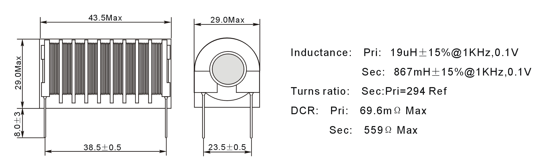 High Frequency High Voltage Ignition Transformer , Pulse Ignition Coil For Gas / Oil Burners
