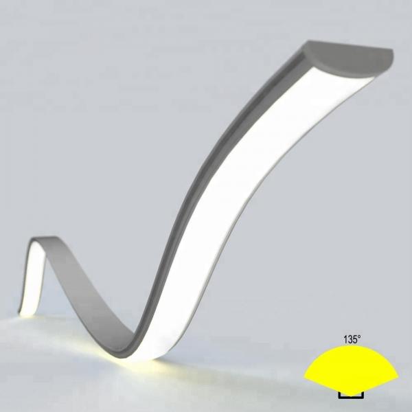 Quality Flexible Bendable Led Strip Aluminium Profile With Frosted Cover Lens for sale