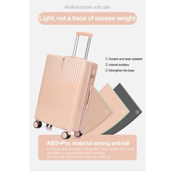 Blue color Luggage universal wheel zipper 20 students strong and durable password leather suitcase 24 inchesin Spinner Wheeled Luggage