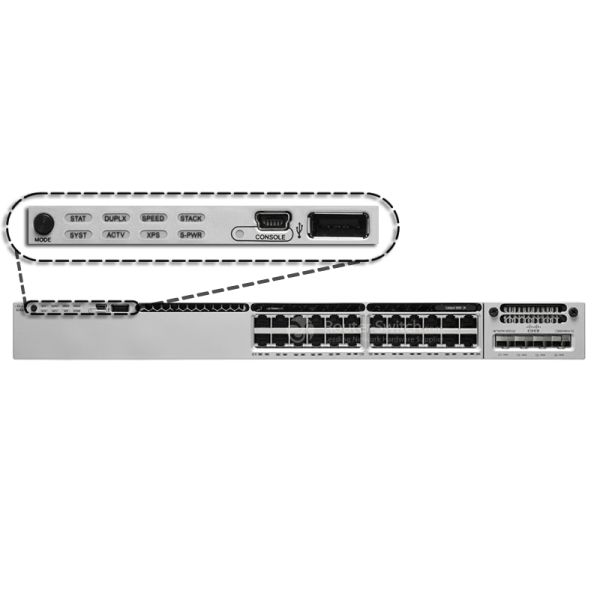 WS-C3850-24T-E Front Panel Management 24 Port Gigabit Ethernet Switch C3850 Series WS-C3850-24T-E