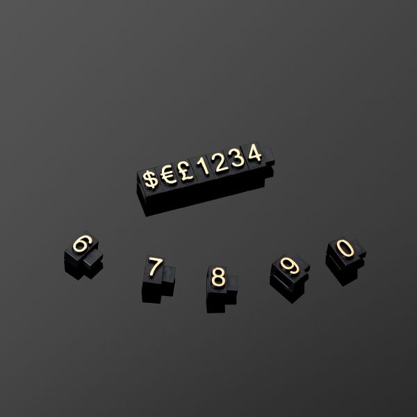 5*3mm Flat Relief Digital Price Tag 170pcs per pack for jewellery watch