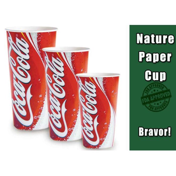 Double Side Disposable Iced Coffee Cups , 16 OZ Large Cold Drink Paper Cups