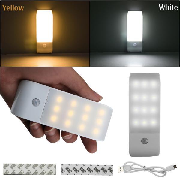 Quality 12 LED Intelligent Infrared Induction Sensor Lamp USB Rechargeable pop sockets Nightlight Wardrobe Lights Durable Wholes for sale
