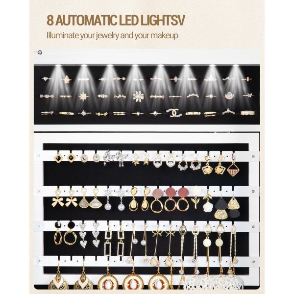 Wood Full Length Mirror Cabinet Frameless Mirror Jewelry Cabinet Modern