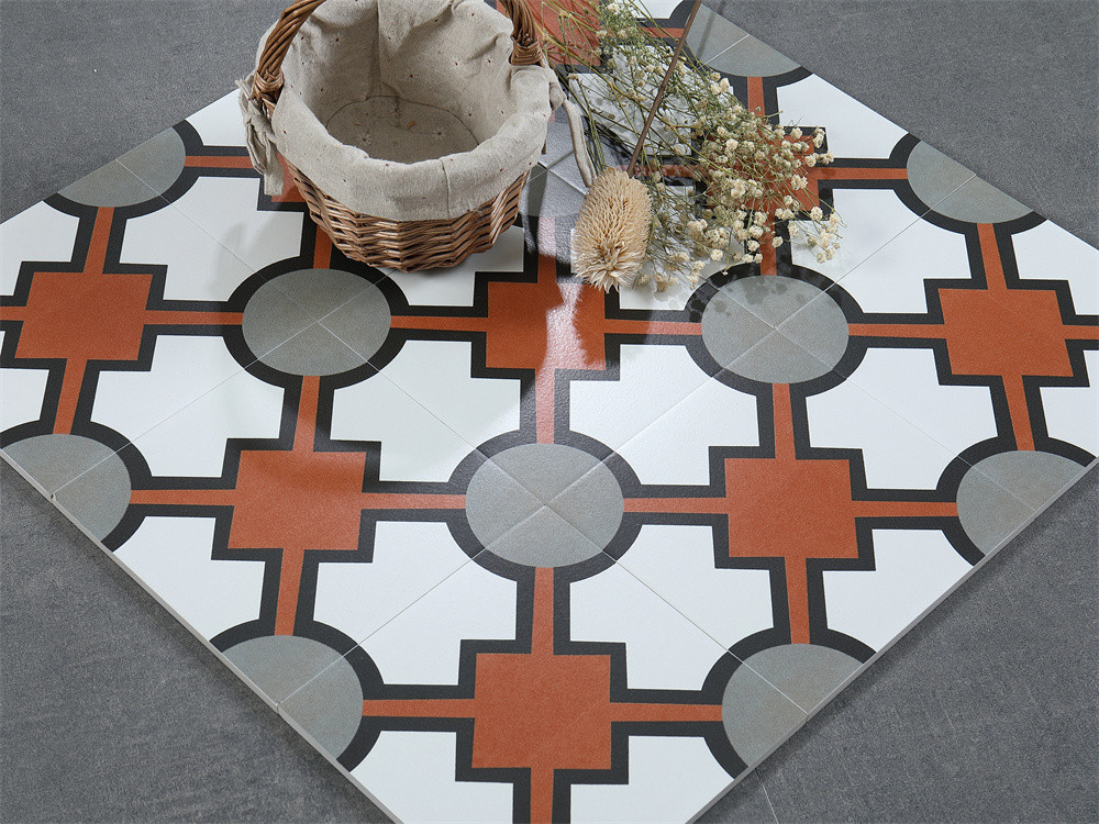 20x20cm Red Gray Ceramic Rustic Tile for Indoor Floor