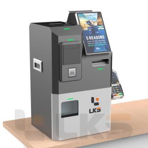 Prevent Theft And Fraud Counter Top Self Check Out Kiosk Support Cash Coin Credit Card Payment