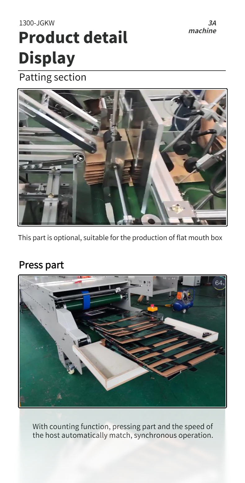 PLC Controlled 1300JGKW Folder Gluing Machine for Corrugated and Cardboard Boxes