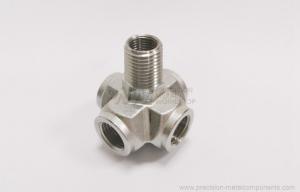China Cross joint for fluid control - Stainless steel machined parts from lost wax casting 1.4301, 1.4410 wholesale