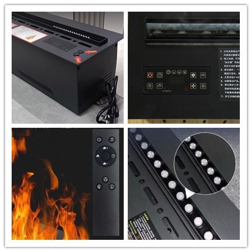 Decoration Heating Water Vapor 3-In-1 Multi-Function Simulated Flame Color Change Electric Fireplace