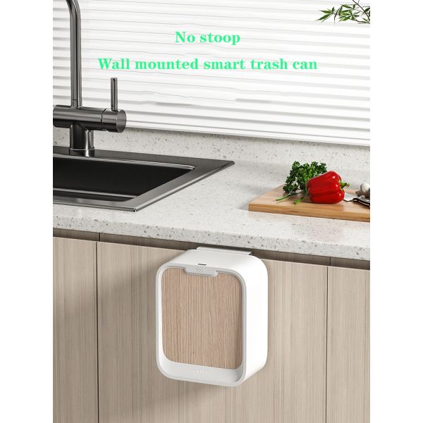 Household Wall Mounted Trash Can 7L Smart Trash Can For Kitchen