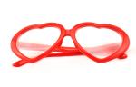 Customized Plastic Diffraction Glasses With Heart Shape Red Frame