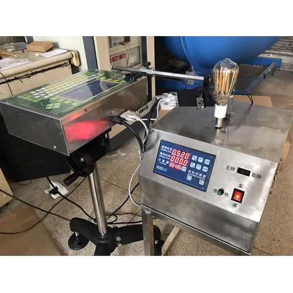 Stainless Steel Industrial Conveyor Belts Bottle Cover Inkjet Coding / Marking Rotary Table