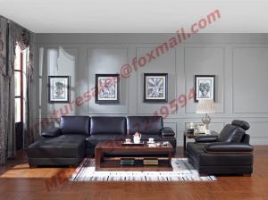 China Italy Leather Sofa with L-Shape in Wooden Sofa Set on sale