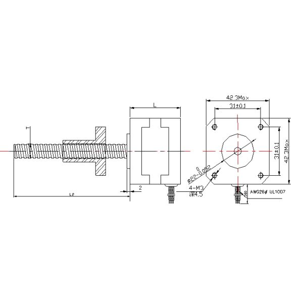 3D Printer 42H External drive linear stepper motor , Linear Actuator Motor With Lead Screw