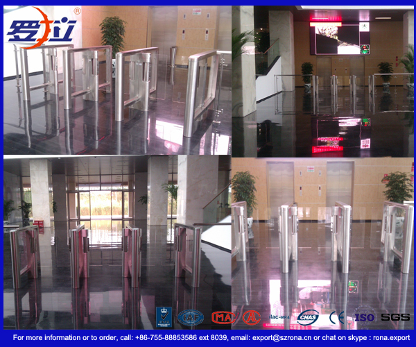 Stylish Optical Speed Gate Turnstile Bi - Directional Pedestrian Queuing Systems Entry Barriers