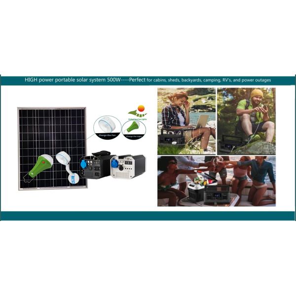 99.9% MPPT 500W Small Portable Solar Power Generator With Solar Panel