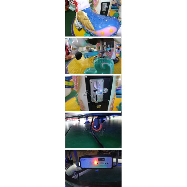 Coin Operated Carousel Three Peoples Coin Pusher Game Machine