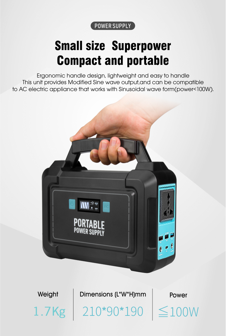 Home Fast Charging Portable Power Station 40ah 150W Mini Solar System Generator