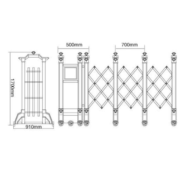 Automatic Retractable Folding Collapsible Gate School Main Gate Driveway