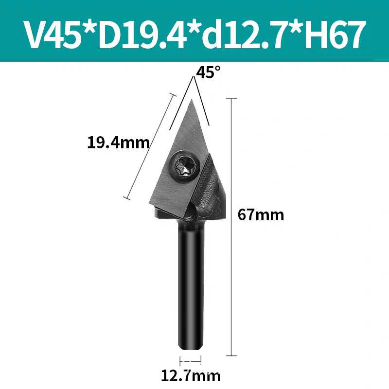 3D V Knife Wood Trim Router Bit For Planing Slabs Helical Spiral Cutter Head