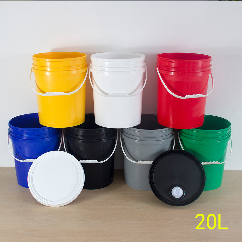 20L Clear Plastic Bucket with Screw Lid Paint Oil and Water Storage Solution