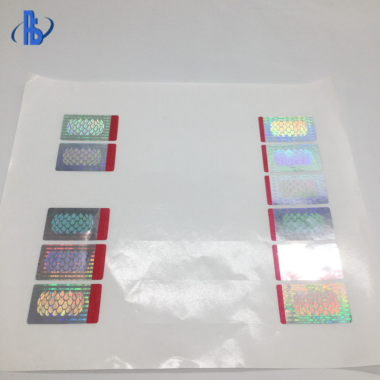 Waterproof 0.05mm Polyester Hologram Security Stickers