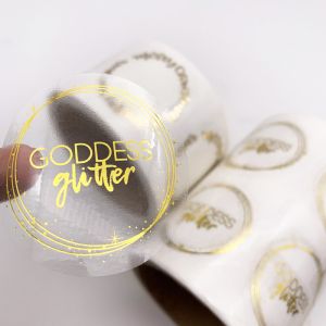 China Gold Foil Hot Stamping Peelable Printed Adhesive Labels on sale