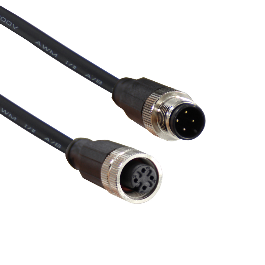 M12 3Pin Shielded Copper Power Cable for Monitor 5m