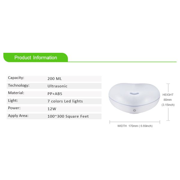 Aromatherapy Vaporiser 12w 200ml Ultrasonic Aroma Diffuser