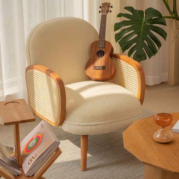 Fabric Leisure Chair Rattan Sofa Living Room Single Chair Back Chair