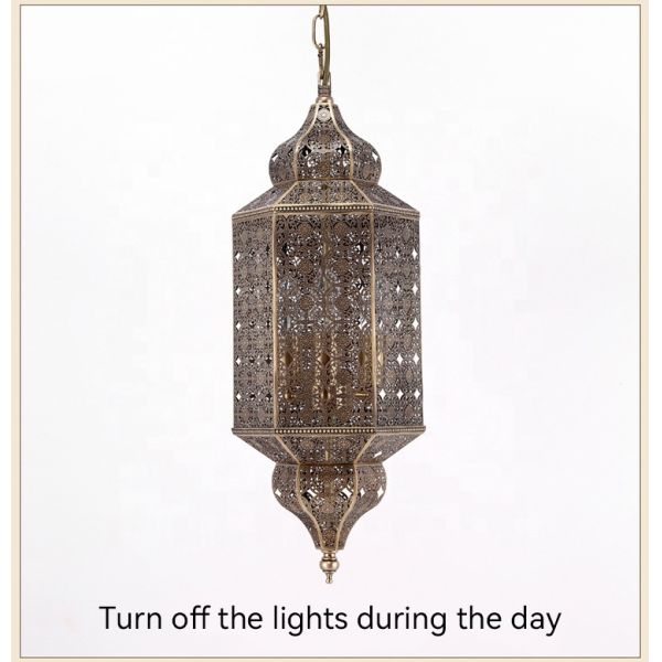 LED Muslim Style Copper Bronze Pendant Light Copper Light Chandelier