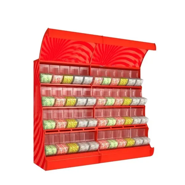 Factory Custom beautiful exibidor de caramelos rack supermarket snack store shelves display rack