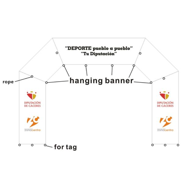 Cartoon Inflatable Finish Arch Customized Advertising For Sport Events