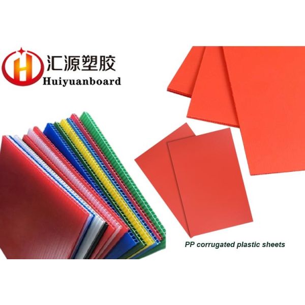 Red Wear Resisting 3mm PP Corrugated Plastic Sheets Fireproof