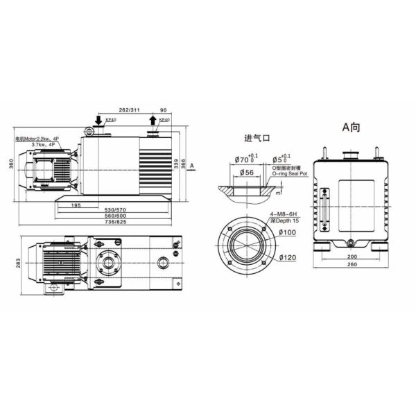 2rh016c 020c 030c 040c 060c 090c 175c 275c Two-Stage Rotary Vane Vacuum Pump