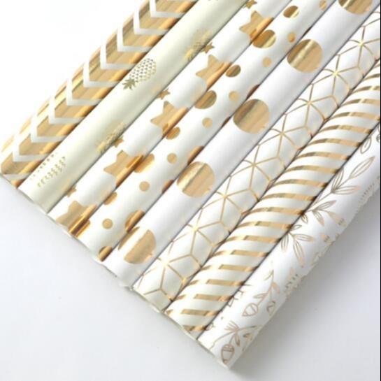 Quality Eco Friendly Tissue Wrapping Paper Bronzing Pattern 80gsm Art Paper for sale