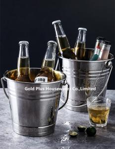 2.5L Bucket & cooler & holder type stainless steel mini ice bucket cheap steel ice bucket wine ice bucket