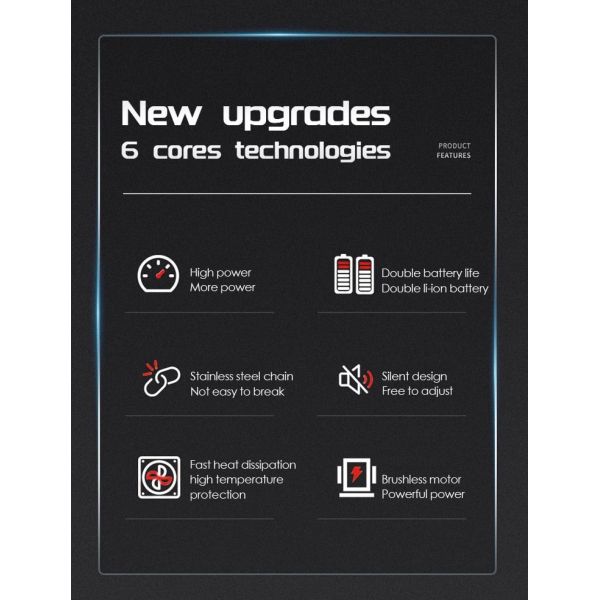 Brushless Electric Battery Chainsaw CS09 8 In. 21V Lithium Ion